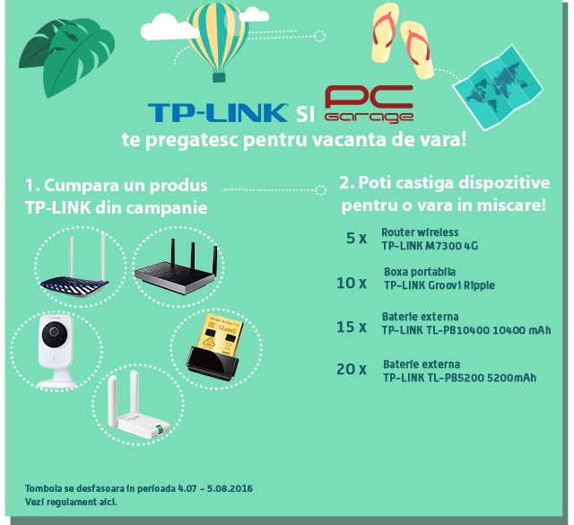 Cumpara un produs TP-LINK si poti castiga dispozitive pentru o vara in miscare!  