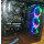 Poză din interior (reflexia e de la panoul lateral de sticlă) cu cele 3 ventilatoare RGB de pe...