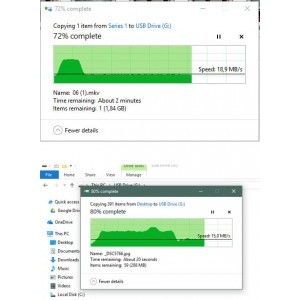 Viteze mici, instabile, comparabile aproape cu limitarea de pe USB2.0.