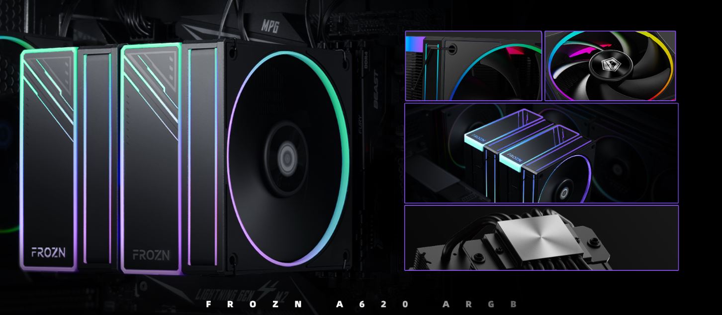 Cooler CPU ID-Cooling FROZN A620 ARGB Black - PC Garage