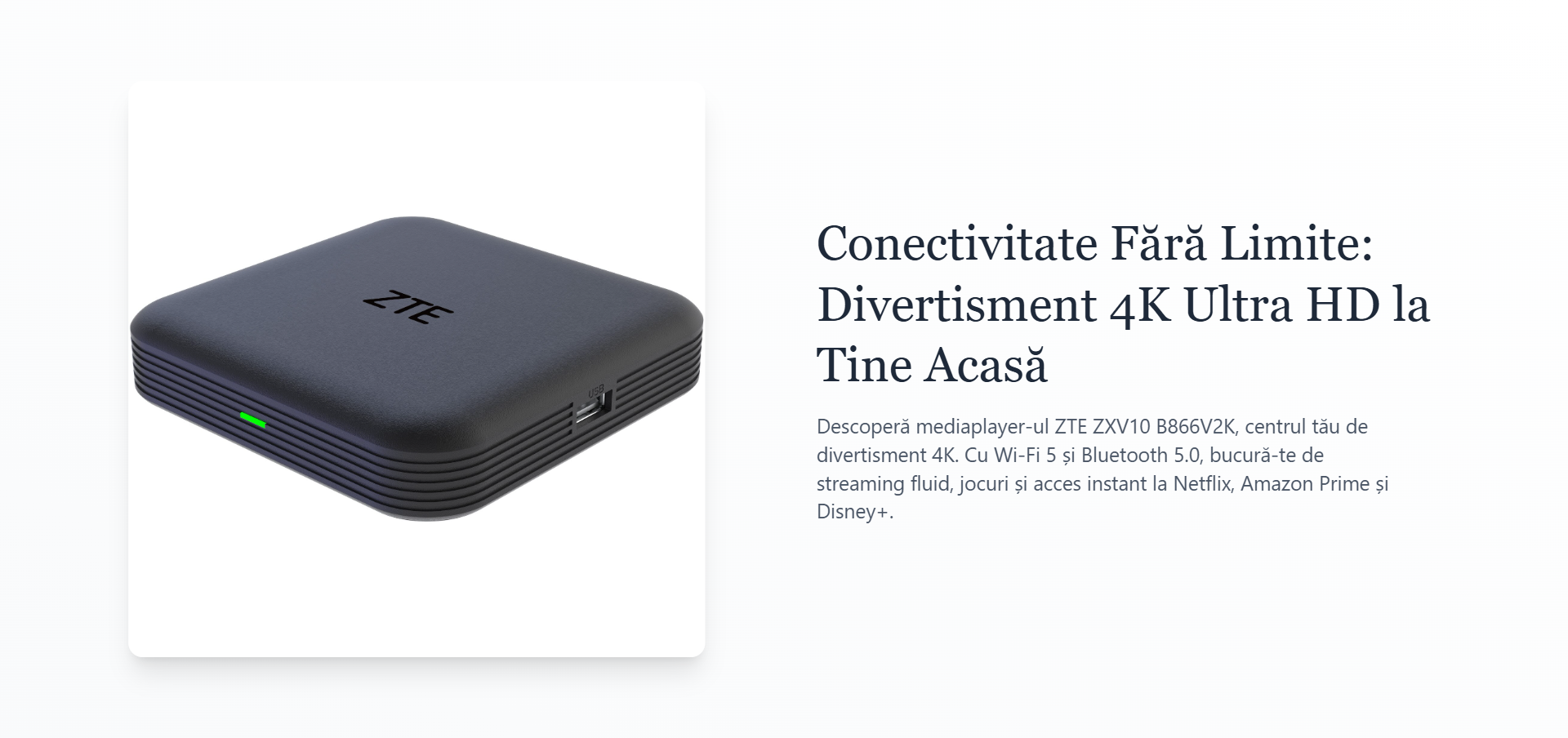 Media-player ZTE ZXV10 Media Box, 4K, Google TV, Chromecast, Quad