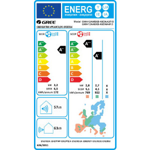 Gree Bora A4 Silver GWH12AABXB-K6DNA4F, 12000 BTU, A++/A+, Wi-Fi, Inverter, Cold Plasma, Auto Clean, I Feel + Kit instalare inclus