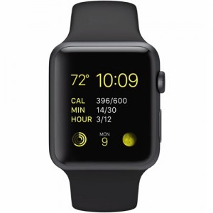 Apple Watch 1, Aluminium 42 mm, curea silicon, black-space grey