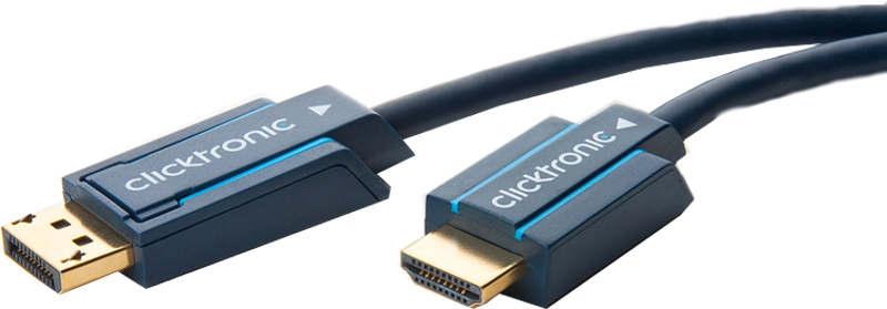 Cablu video CLICKTRONIC DisplayPort Male - HDMI Male, 10m, negru