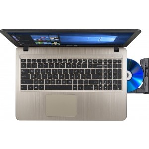 ASUS 15.6" A540SA, HD, Procesor Intel® Celeron® Dual Core N3060 (2M Cache, up to 2.48 GHz), 4GB, 500GB, GMA HD 400, Win 10 Home, Chocolate Black