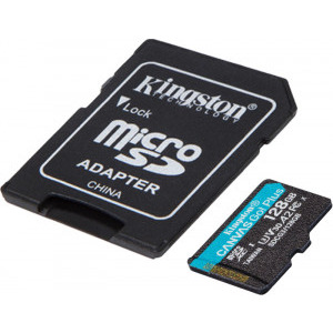 Kingston Micro SDXC Canvas GO Plus, 128GB, Clasa 10, UHS-I + Adaptor