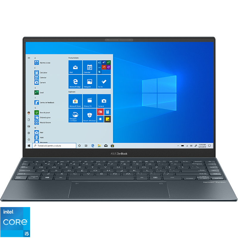 Ultrabook ASUS 13.3'' ZenBook 13 OLED UX325EA, FHD, Procesor Intel® Core™ i5-1135G7 (8M Cache, up to 4.20 GHz), 8GB DDR4X, 512GB SSD, Intel Iris Xe, Win 10 Home, Pine Grey