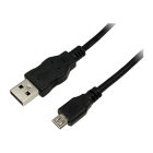Cablu periferice Logilink USB 2.0 Male tip A - microUSB 2.0 Male tip B, 1m, negru