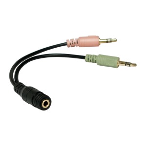 Logilink Jack 3.5 mm F - 2x Jack M, 0.15 m, negru