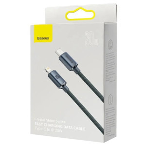 Baseus Crystal Shine, USB-C Male la Lightning Male, 20W, 1.2 m, Black