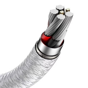 Baseus Cafule, USB Male la USB-C Male, 66W, 1 m, White