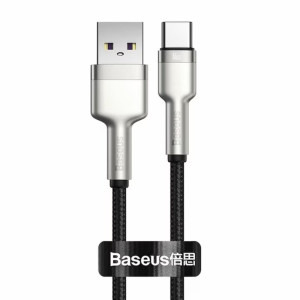 Cablu de date / adaptor Baseus Cafule, USB Male la USB-C Male, 66W, 1 m, Black