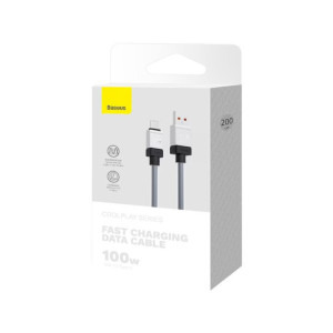 Baseus Coolplay, USB Male la USB-C Male, 100W, 2 m, Black