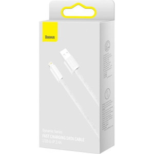 Baseus Dynamic Series, USB Male la Lightning Male, 1 m, White