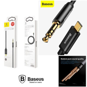 Baseus Yiven, USB-C Male la Jack 3.5 mm Male, 1.2 m, Black