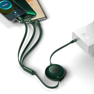 Baseus Bright Mirror 2, USB-C Male la microUSB Male, Lightning Male, USB-C Male, 1.1 m, Green