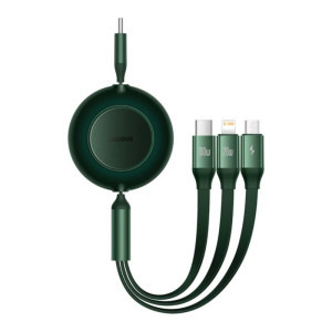 Baseus Bright Mirror 2, USB-C Male la microUSB Male, Lightning Male, USB-C Male, 1.1 m, Green