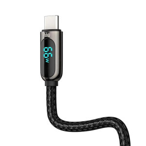 Baseus Display, USB Male la USB-C Male, 66W, 1 m, Black