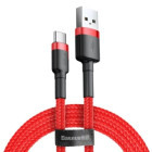 Cablu de date / adaptor Baseus Cafule, USB Male la USB-C Male, 2 m, Red-Black