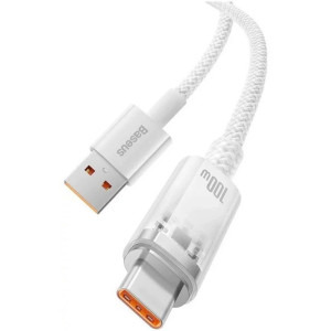 Baseus Explorer, USB Male la USB-C Male, 100W, 1 m, White