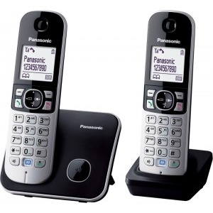 Panasonic DECT KX-TG6812FXB, Twin, negru