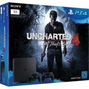 Sony PlayStation 4 Slim 1TB + 2nd Controller + Joc Uncharted 4: A Thief's End