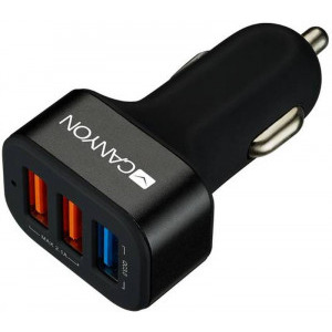 Incarcator auto Canyon CNE-CCA07B, 3x USB, 2.4A, Black Quick Charge 3.0