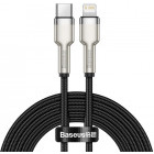 Cablu de date / adaptor Baseus Cafule Metal, CATLJK-B01, USB-C Male la Lightning Male, 2 m, Black