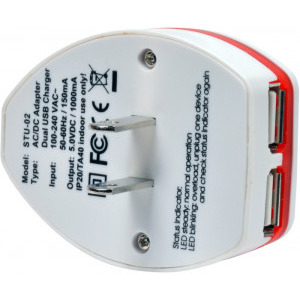 Spacer Universal, 2x USB, 10A, White