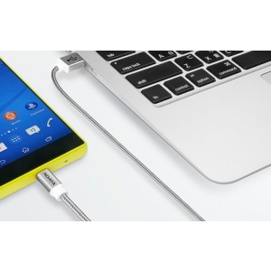 ADATA USB Male la microUSB Male, 1 m, Silver