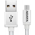 Cablu de date / adaptor ADATA USB Male la microUSB Male, 1 m, Silver