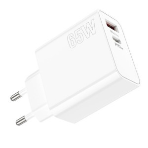 Lamtech 1x USB, 1x USB-C, Quick Charge 65W, White