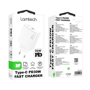 Lamtech LAM112709, 1x USB-C, Power Delivery 30W, White