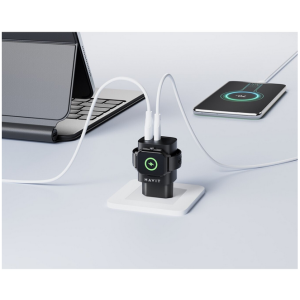 Havit UC132, 1x USB, 1x USB-C, 22W, posibilitate incarcare wireless, Black