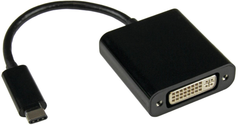 Adaptor Spacer 1x USB tip C Male - 1x DVI-I Female, negru