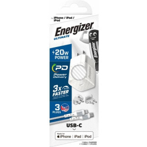 Energizer A20MUL, 1x USB-C, 20W, cablu USB-C la Lightning MFi (adaptor US, UK, EU)