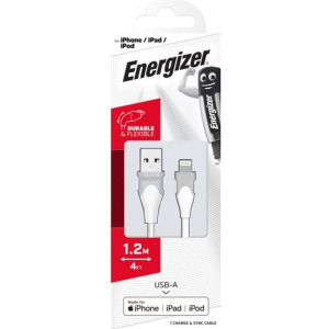 Energizer Bicolor, USB Male la Lightning Male, 1.2 m, White