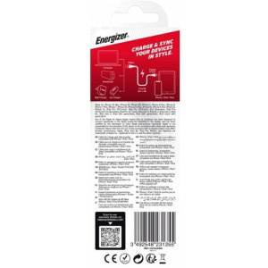 Energizer Bicolor, USB Male la Lightning Male, 1.2 m, White