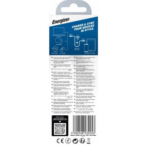 Energizer USB-C Male la USB-C Male, braided nylon, 2 m, Black