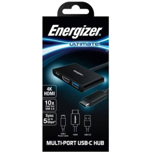 Energizer 1x USB-C 3.1 Male - USB + HDMI + USB-C Female, negru