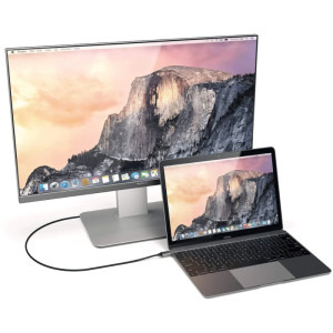 Satechi USB-C Male - HDMI v2.0 Male, 1.8m, gri-negru