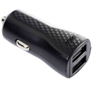 Energizer DC2CLLIM, 2x USB, 3.4A, Black + cablu USB la Lightning