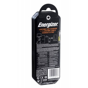 Energizer DC2CLLIM, 2x USB, 3.4A, Black + cablu USB la Lightning