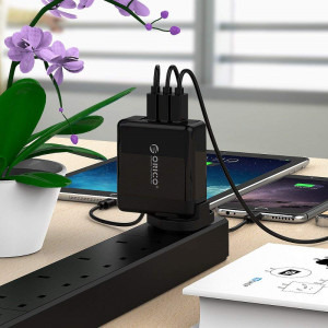Orico DSP-4U Wall Charger, 4x USB, adaptor UK, AU, EU, Black