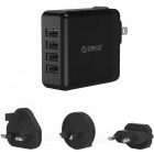 Incarcator retea Orico DSP-4U Wall Charger, 4x USB, adaptor UK, AU, EU, Black