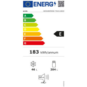 Arctic AD54280M40W, 250 L, Clasa E, Garden Fresh, Iluminare LED, 166 cm, Alb
