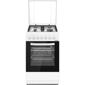 Aragaz Heinner HFSC-S65MIXF-WH, 4 arzatoare, Mixt, Dispozitiv de siguranta, Grill, 50 cm, Alb