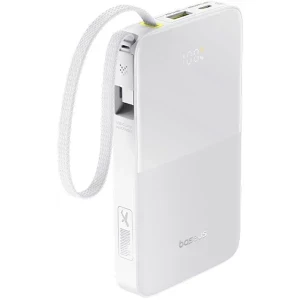 Baterie externa Baseus EnerFill FC51 Bipow2 Pro, 20000 mAh, 1x USB, 1x USB-C, 22.5 W, Display, Cablu USB-C integrat, White