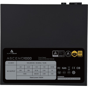 ALPHAGEAR ASCEND, 80+ Gold, Cybenetics Gold, 1000W