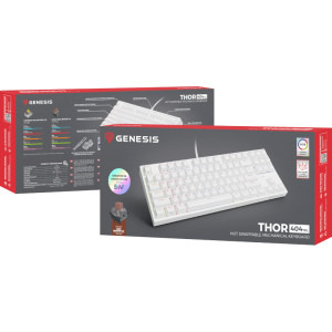 Genesis Thor 404 TKL RGB Kailh Box Brown V2 Switch White Mecanica